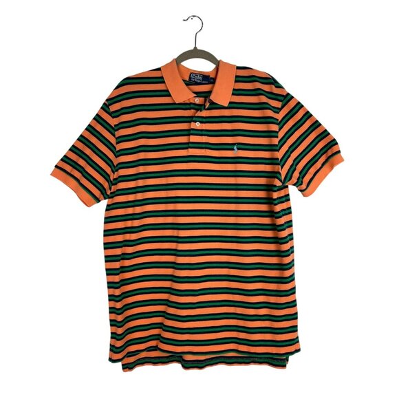 Polo Ralph Lauren Other - Polo Ralph Lauren Shirt Men's XL Orange Striped Casual Athleisure Vintage